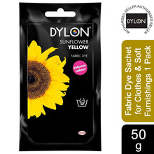 Load image into Gallery viewer, DYLON Hand Fabric Dye Sachet for Clothes &amp; Soft Furnishings, 50g, Yellow
