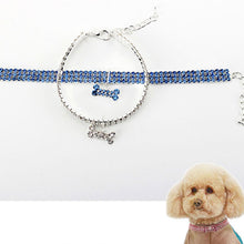 Load image into Gallery viewer, AQ Luxury Diamond Collar For Pets, Size Medium or Large, Blue, Red or White