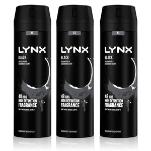 Lynx XL 48-Hour High Definition Fragrance Body Spray Deodorant, 3 Pack, 200ml