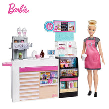 Load image into Gallery viewer, Barbie® Coffee Shop Playset with Doll and Play Pieces