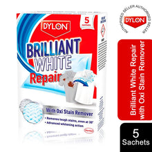 Load image into Gallery viewer, Dylon Brilliant White Repair with Oxi Stain Remover, 5 Sachets, 1pk or 6 pk
