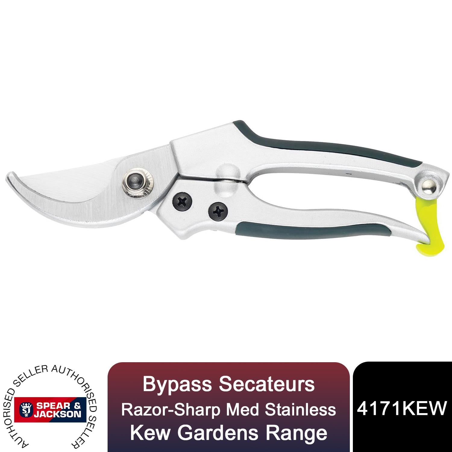 Spear & Jackson Bypass Secateurs, Razorsharp Med Stainless, Kew Garden