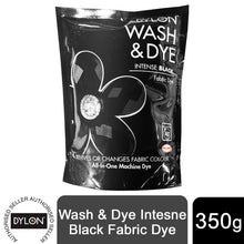 Load image into Gallery viewer, DYLON Wash &amp; Dye Fabric Dye, Intesne Black, 1 Pack of 350g