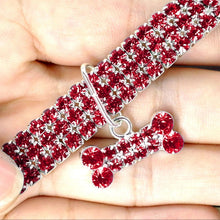 Load image into Gallery viewer, AQ Luxury Diamond Collar For Pets, Size Medium or Large, Blue, Red or White