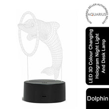Load image into Gallery viewer, Aquarius Colour Changing 3D Dolphin Designed LED Hologram Night Lamp Light