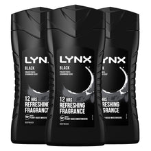 Load image into Gallery viewer, 3pk of 250ml Lynx 12hrs Refreshing Fragrance Shower Gel with 100% Moisturisers