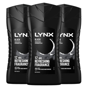3pk of 250ml Lynx 12hrs Refreshing Fragrance Shower Gel with 100% Moisturisers