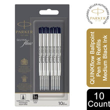 Load image into Gallery viewer, Parker QUINKflow Ballpoint Pen Ink Refills with Medium Tip Black 10 Refills