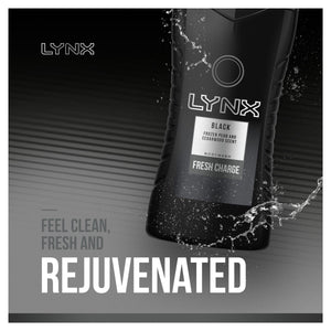 Lynx Black Wash Bag Gift Set, Black Bodyspray, Bodywash & anti-perspirant spray
