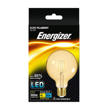Load image into Gallery viewer, Energizer Filament Gold G125 E27 BLISTER LED Bulbs Warm White