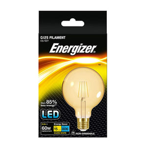 Energizer Filament Gold G125 E27 BLISTER LED Bulbs Warm White