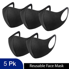 Load image into Gallery viewer, Unisex Face Mask Washable, Reusable, Breathable &amp; Ear Loops 3D Shape Mask, Black