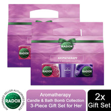 Load image into Gallery viewer, Radox Aromatherapy Candle &amp; Bath Bomb Collection 3-Piece Gift Set for Her