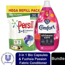 Load image into Gallery viewer, Laundry Bundle 1x50W Persil Bio Capsules &amp; 1x58W Comfort Fabric Conditioner