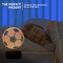 Load image into Gallery viewer, Colour Changing Acrylic 3D Illusion Football LED Night Light