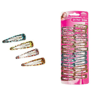 Perfect Basic Colourful Acrylic Glitter Clips Hair Accessories, 24 Pieces