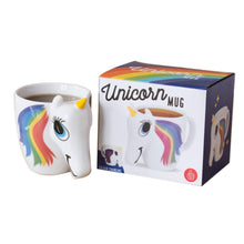Load image into Gallery viewer, Adorable Magically Colour Changing Unicorn 3D Face &amp; Horn Shaped Mug - 300 ml
