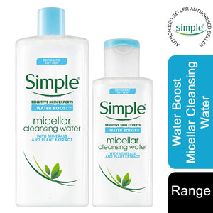 2x 200ml or 400ml Simple Water Boost Hydrating Micellar Water For Dry Skin