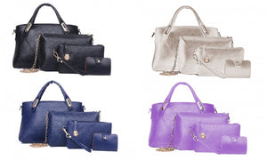 4 Pieces Women Leather Bag