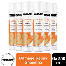 Load image into Gallery viewer, 6 Pack of 250ml Toni &amp; Guy Damage Repair Shampoo for Damaged Hair