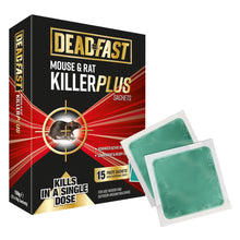 Load image into Gallery viewer, Deadfast Mouse and Rat Killer Plus Rodent Control Poison 15 Sachets