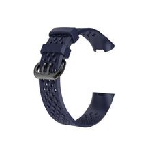 Load image into Gallery viewer, AQ Holes Soft Silicone Replacement Strap Band for Fitbit Charge 3 - Navy Large