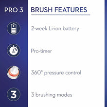 Load image into Gallery viewer, Oral-B Pro 3 Electric Toothbrush with Smart Pressure Sensor 3500, Black or Pink