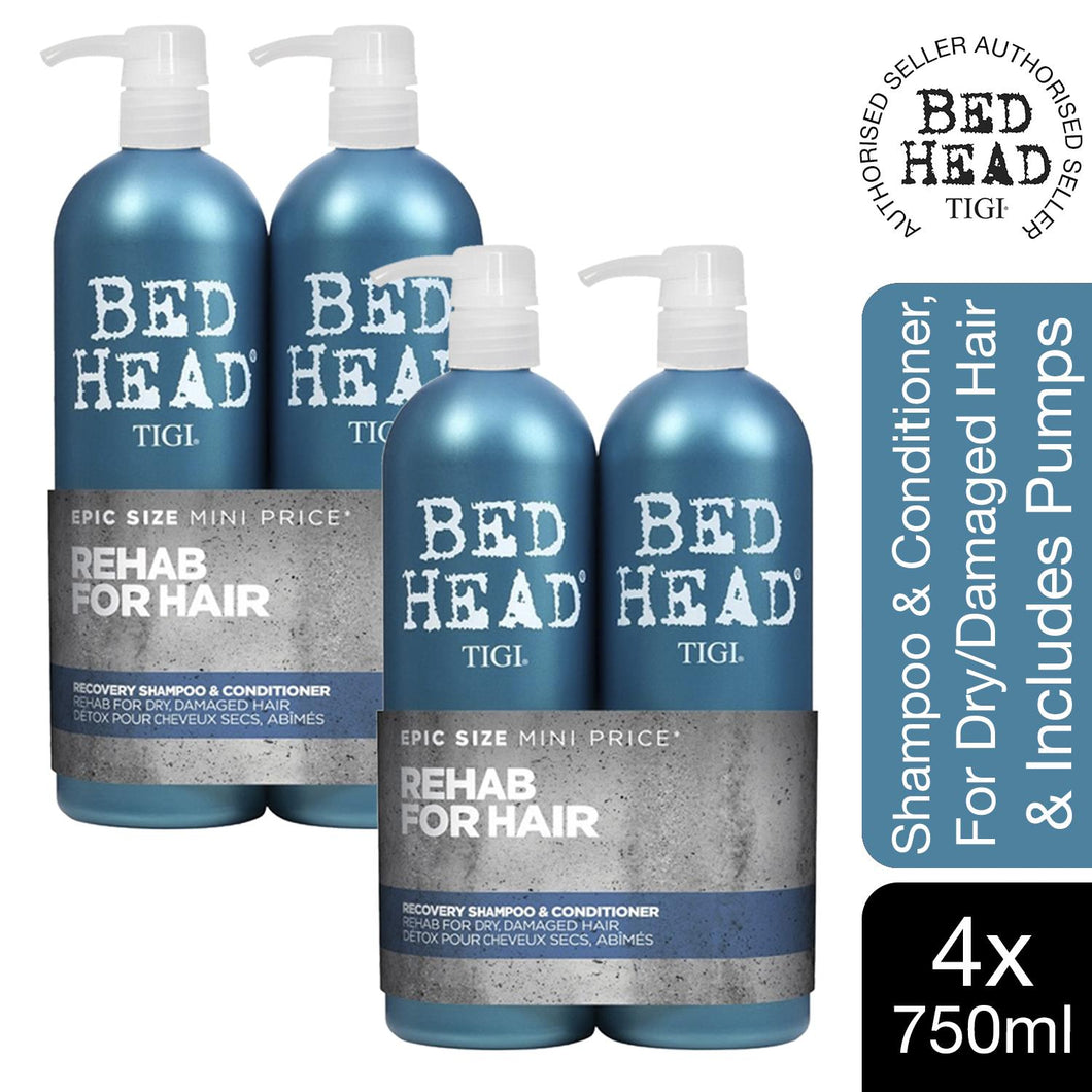 Bed Head by Tigi Urban Antidotes Recovery Shampoo & Conditioner for Dry Hair 2x750ml with pump, 2pk