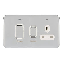Load image into Gallery viewer, Schneider Electric Lisse Screwless Cooker Control Unit 1 Socket -Polished Chrome