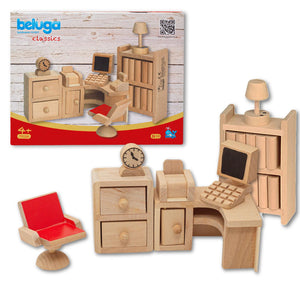 Beluga Classics Wooden Doll House Furniture For Office - 10 Pieces
