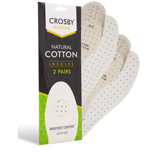 Load image into Gallery viewer, Crosby Scented Unisex Foot Lenght Insoles for Footwear, 2 Pairs Natural Cotton