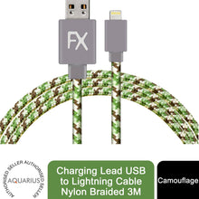 Load image into Gallery viewer, Aquarius 3m Phone Lightning Nylon USB Wire Braided Cable, Camouflage