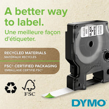 Load image into Gallery viewer, DYMO Nylon Labels Self adhesive D1 Flexible 12mm x 3.5m Black Print on White