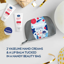 Load image into Gallery viewer, Vaseline Day In Day Out Hand &amp; Lip Care Essentials Beauty Bag 3pcs Gift Set