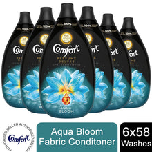 Load image into Gallery viewer, 6x 58W Comfort Fabric Conditioner Aqua Bloom With Ultra Concentrated 870ml