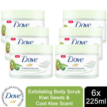 Load image into Gallery viewer, Dove Exfoliating Body Polish Kiwi &amp; Cool Aloe Body Scrub 225ml, 3pk or 6pk
