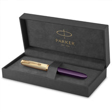 Load image into Gallery viewer, Parker 51 Fountain Pen Delux Black Fine 18k Gold Nib Black Ink in Gift Box