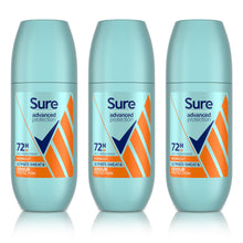 Load image into Gallery viewer, 3pk of 100ml Sure Women 72H Advanced Protection Workout Deodorant Roll-On