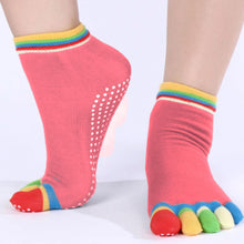 Load image into Gallery viewer, Non-Slip Skid Pilates Yoga Socks Anti-Slip Full Toe with Grips Cotton, Pink