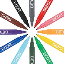 Load image into Gallery viewer, Berol Colouring Pens Felt Tip Assorted Washable ink Fine Point 0.6mm Tub of 42