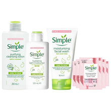 Load image into Gallery viewer, Simple Kind to Skin Bundle of Light Moisturiser, Cleansing Lotion &amp; Face Wash