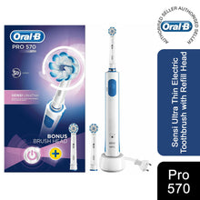 Load image into Gallery viewer, Oral B Pro 570 Sensi Ultra Thin Electric Toothbrush with Refill Head