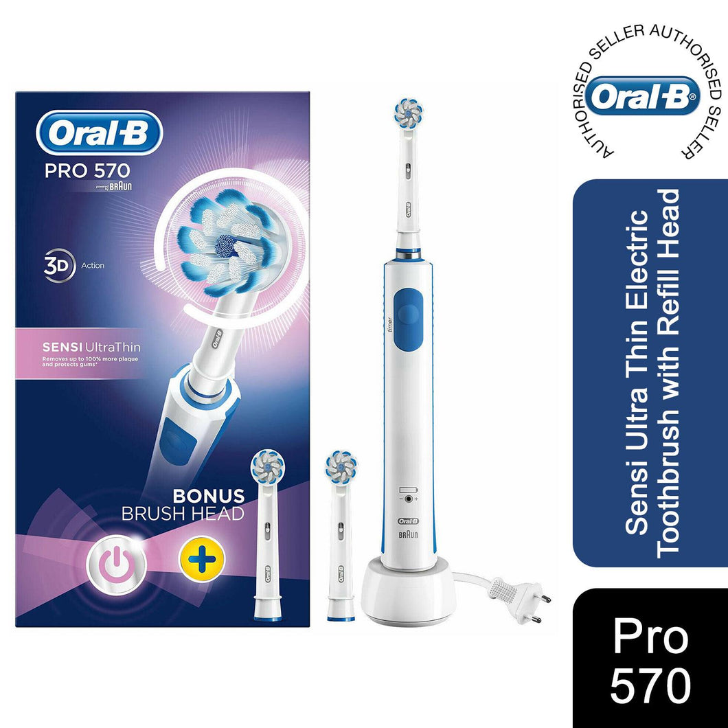 Oral B Pro 570 Sensi Ultra Thin Electric Toothbrush with Refill Head