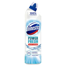 Load image into Gallery viewer, 6x Domestos Power Fresh Antibacterial Toilet Cleaner Ocean Fresh, 700 ml