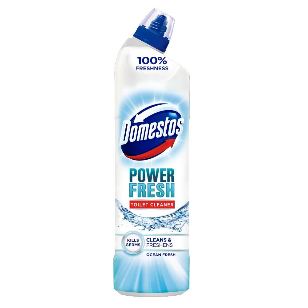 6x Domestos Power Fresh Antibacterial Toilet Cleaner Ocean Fresh, 700 ml