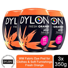 Load image into Gallery viewer, DYLON Washing Machine Fabric Dye Pod, Fresh Orange, 3 Packs of 350g