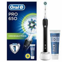 Load image into Gallery viewer, Oral-B Pro 650 Cross Action Electric Toothbrush &amp; Toothpaste Black