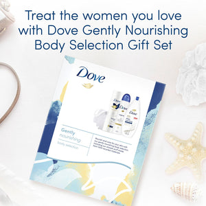 Dove Gently Nourishing Body Selection 3pcs Gift Set For Her with Shower Puff