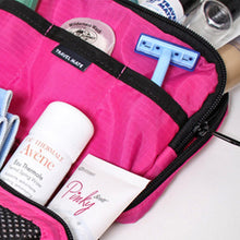 Load image into Gallery viewer, Travel Mate Water-resistant Portable Cosmetic Makeup Hanging Bag - Hot Pink