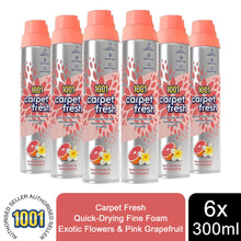 Load image into Gallery viewer, 1001 Carpet Fresh 300ml Cans x6, Pink Grapefruit For Carpets, Rugs &amp; Upholstery